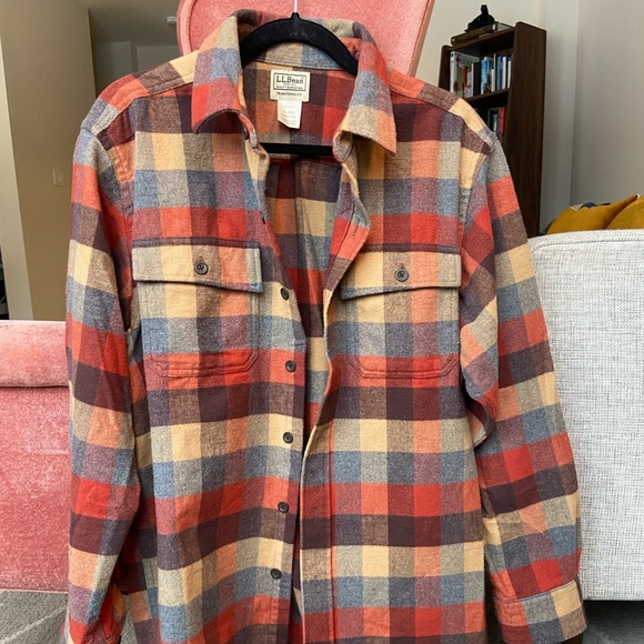 LL Bean Men's Chamois Shirt, Traditional Fit, Plaid - Picture 1 of 3